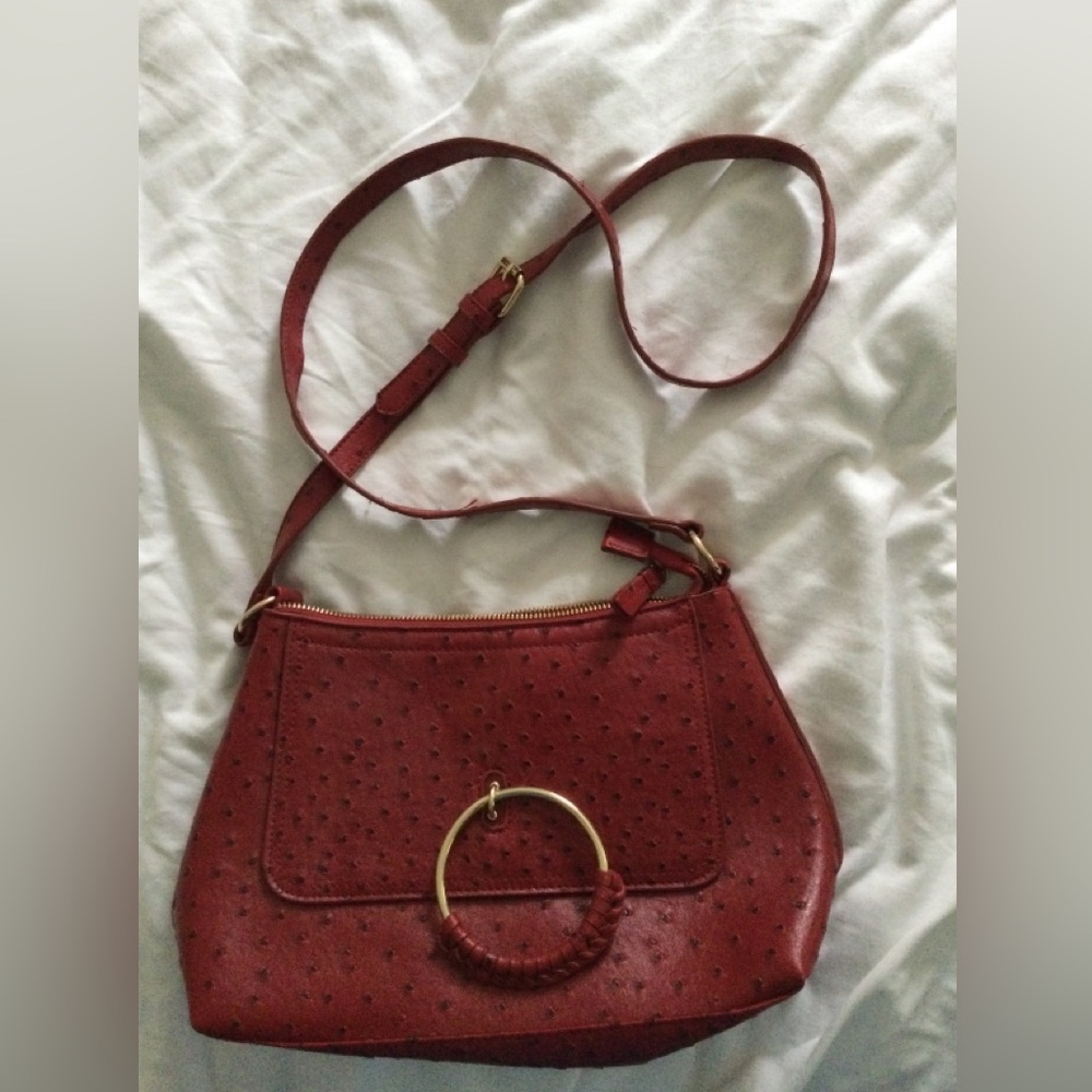 Carlos Santana faux leather crossbody, red